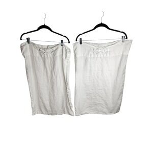 Frontgate Pillowcase Set Standard Size White 100% Linen Monogram SG 2pc